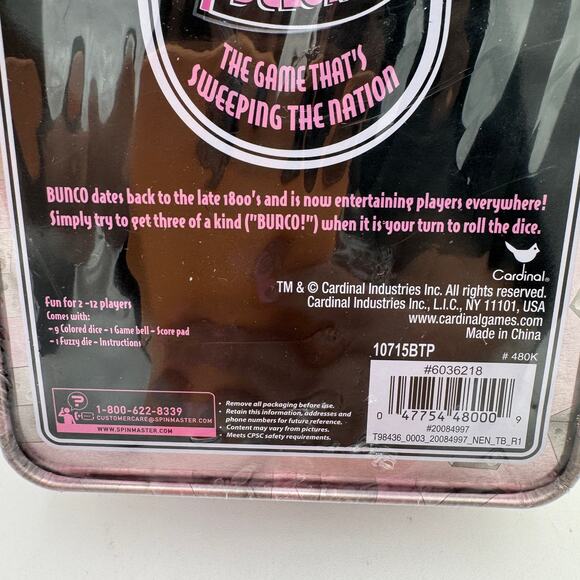 Bunco Deluxe Dice Game Tin Box NIB - Picture 3 of 4